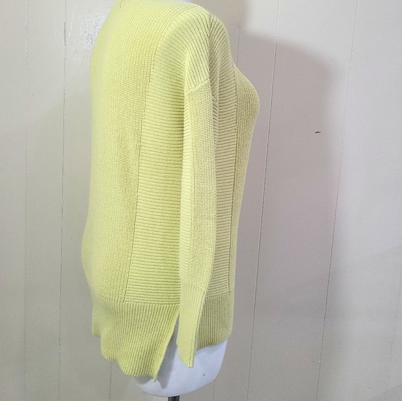 Rachel Zoe Long Sleeve Green Sweater High Low Jumper Plunge Neck Women's Sz L - Picture 6 of 10